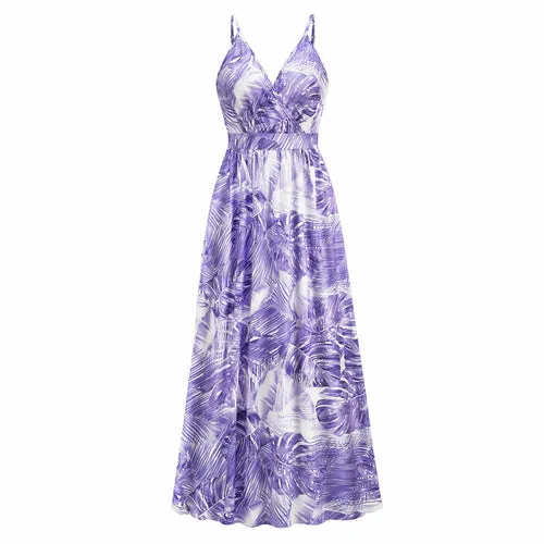 V-neck Bohemian Print Dress