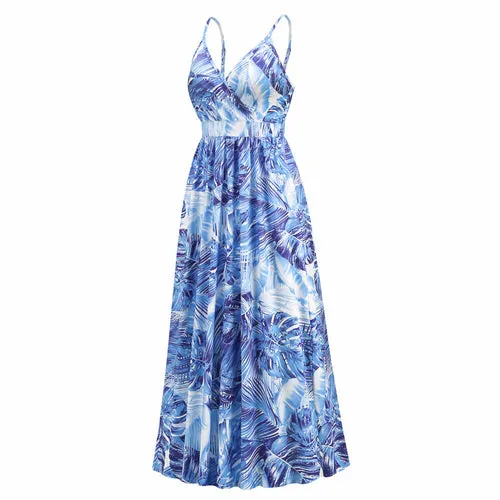 V-neck Bohemian Print Dress