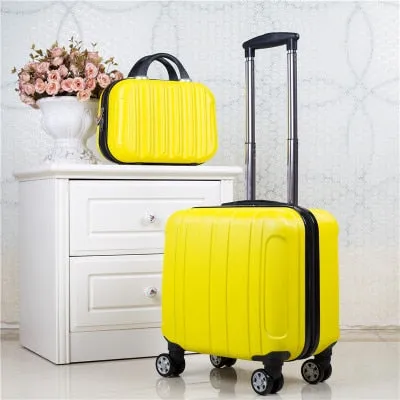 Woman Travel suitcase set Rolling Luggage set 18inch laptop boarding trolley case wheels Cosmetic case carry-on box travel bags