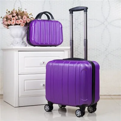 Woman Travel suitcase set Rolling Luggage set 18inch laptop boarding trolley case wheels Cosmetic case carry-on box travel bags