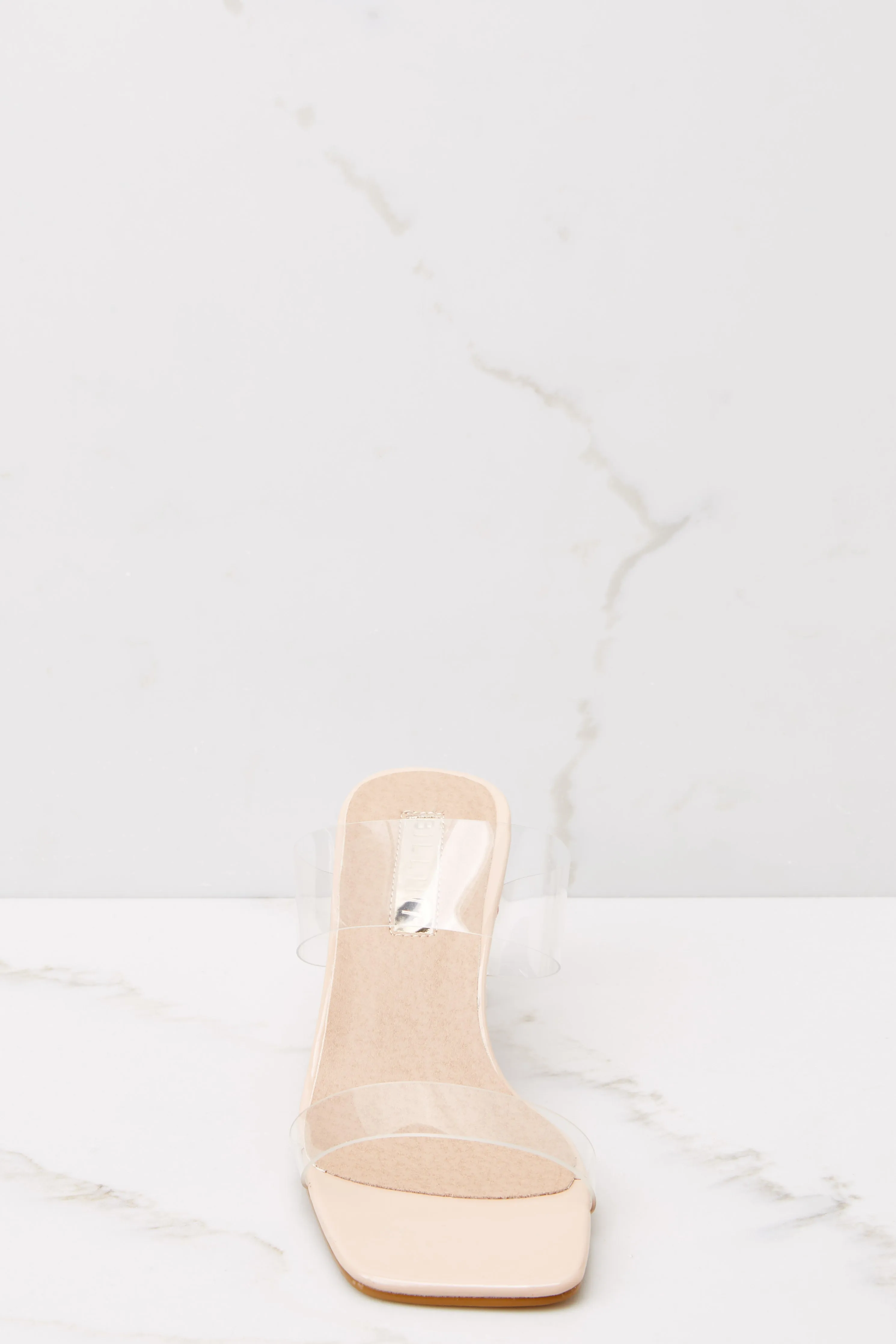 Xenia Nude Patent Clear Heels