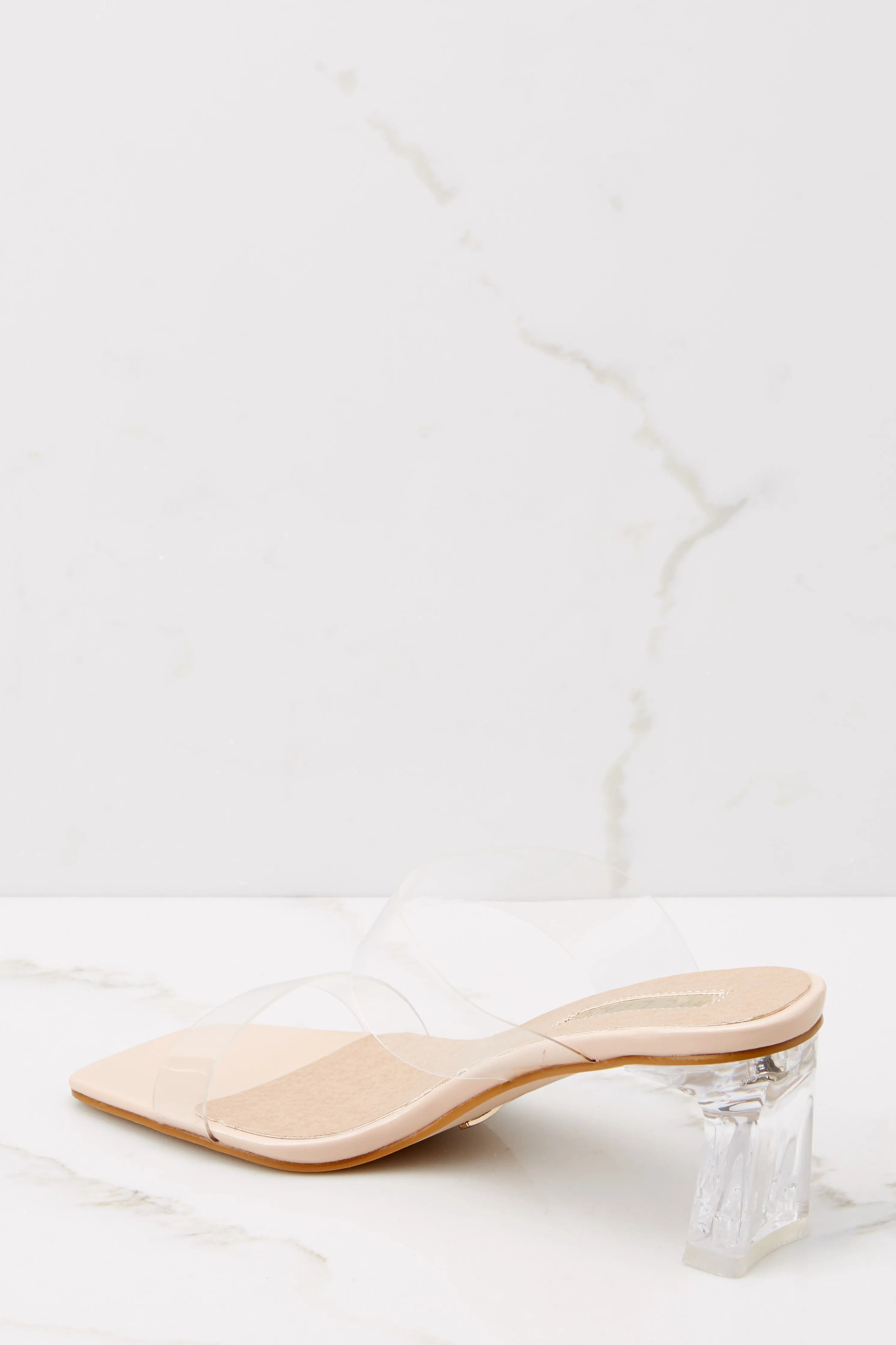 Xenia Nude Patent Clear Heels