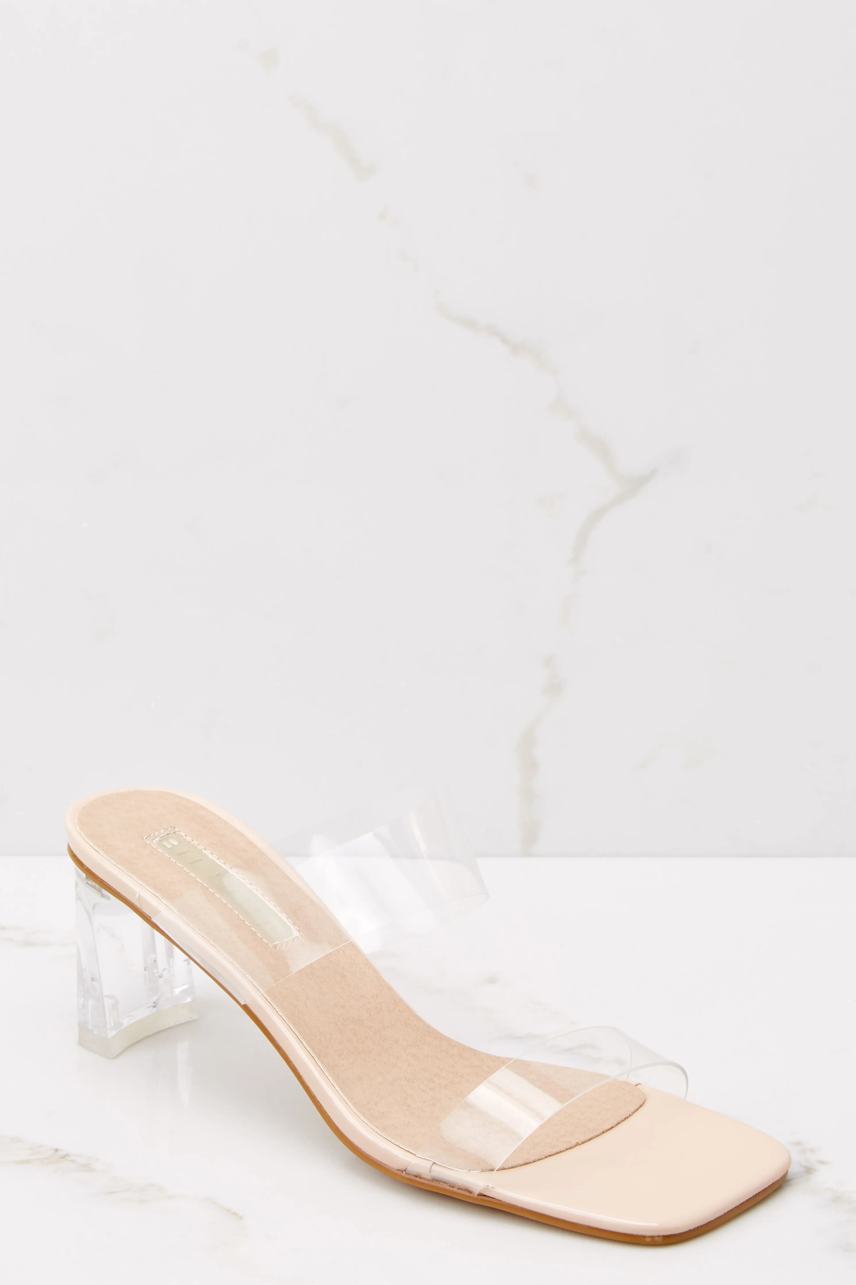 Xenia Nude Patent Clear Heels
