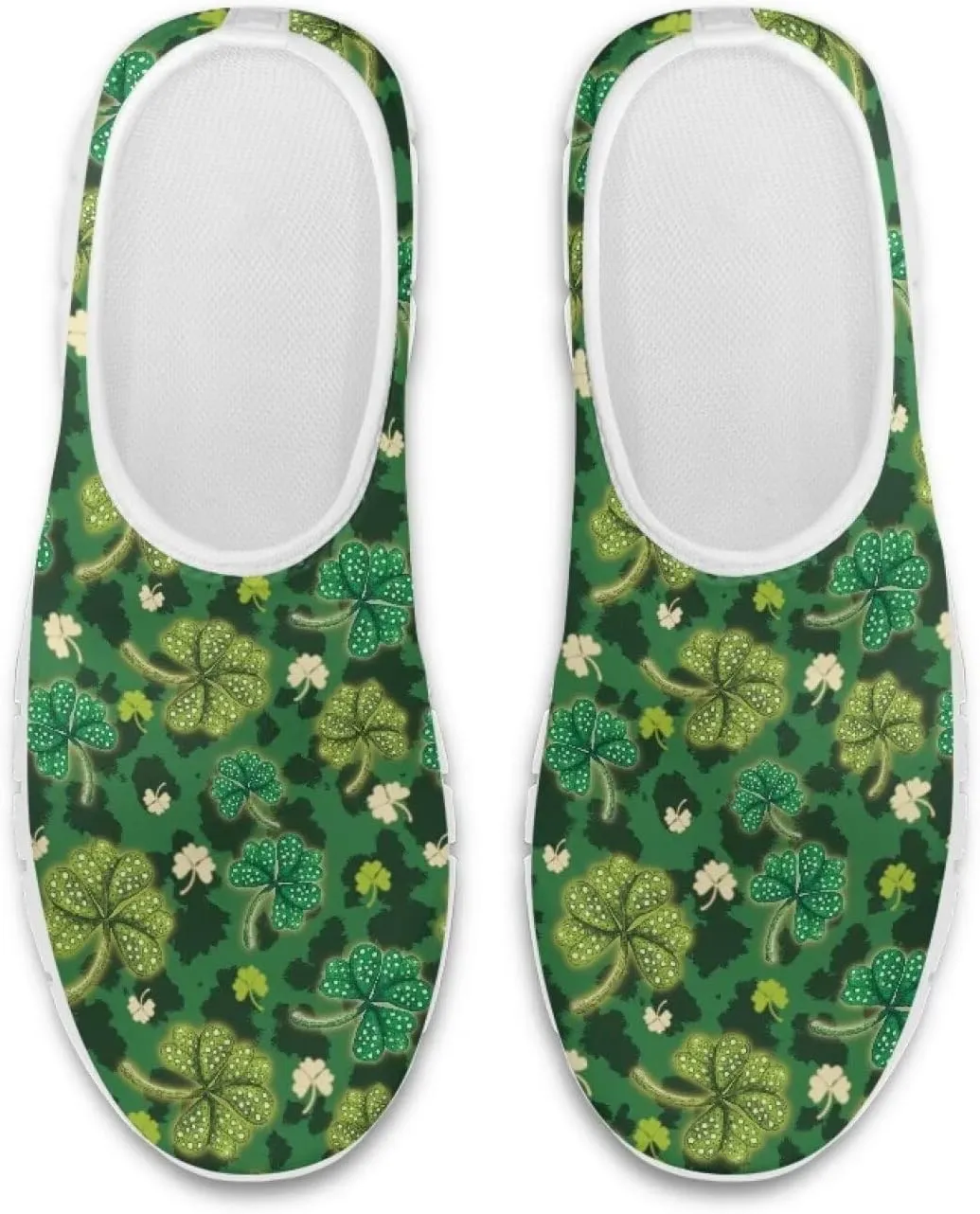 Xpyiqun St Patricks Day Sneakers for Women Size 5.5-11.5 Slip On Sneaker Womens Mesh Road Running Shoes Walking Loafer