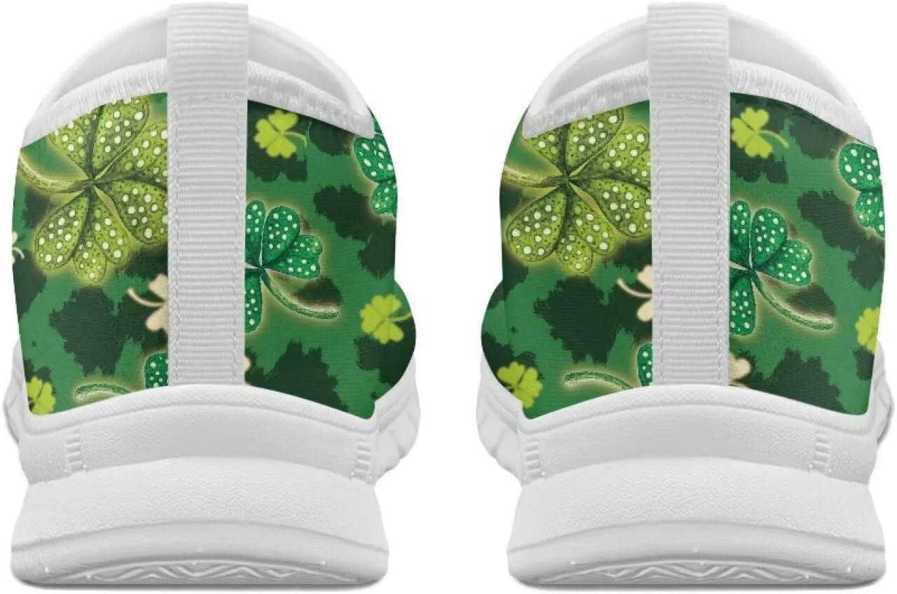 Xpyiqun St Patricks Day Sneakers for Women Size 5.5-11.5 Slip On Sneaker Womens Mesh Road Running Shoes Walking Loafer